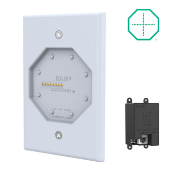 RAM MOUNT Station d'accueil murale alimentée GDS® Uni-Connâ?¢ à profil bas avec PoE - gris clair