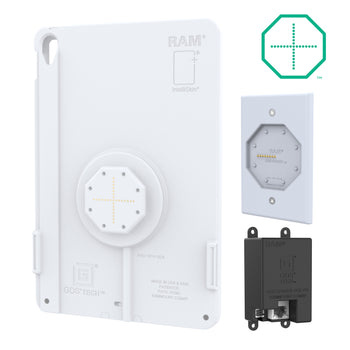 RAM MOUNT Station d'accueil murale alimentée GDS® Uni-Connâ?¢ à profil bas avec PoE - gris clair