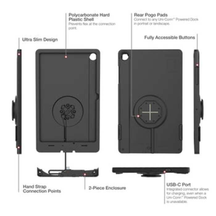 RAM MOUNT RAM Mounts IntelliSkin Thin-Case pour Samsung Galaxy Tab A11+ - Pogo-Pads arrière - USB-C externe - Technologie GDS