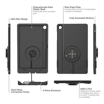 RAM MOUNT RAM Mounts IntellìSkin Thin-Case for Samsung Galaxy Tab A11+ - Rear Pogo-Pads - External USB-C - GDS-Technology