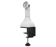 RAM MOUNT RAM Mounts Pedestal de 7' (gris claro) con base de abrazadera en C - AMPS de 2/4 orificios, giratorio e inclinable, rango de abrazadera 0'-4