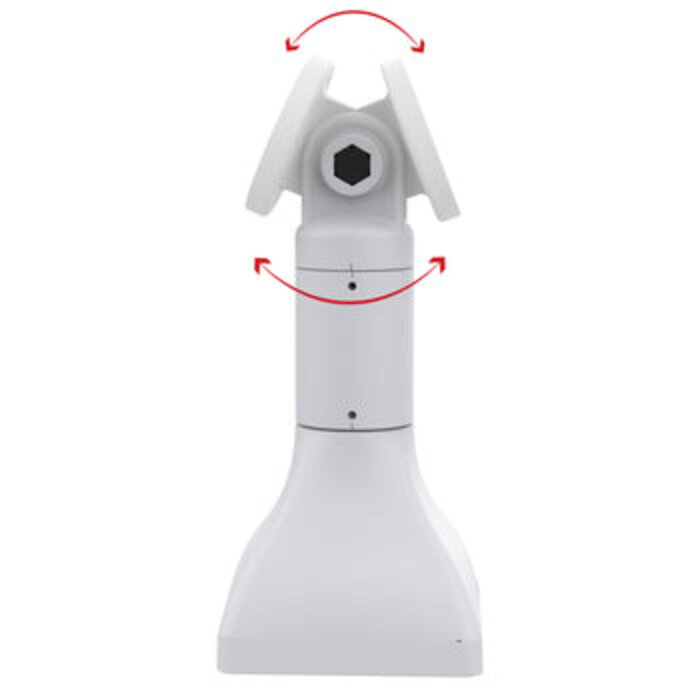 RAM MOUNT RAM Mounts Pedestal de 7' (gris claro) con base de abrazadera en C - AMPS de 2/4 orificios, giratorio e inclinable, rango de abrazadera 0'-4