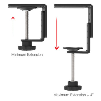 RAM MOUNT RAM Mounts Pedestal de 7' (gris claro) con base de abrazadera en C - AMPS de 2/4 orificios, giratorio e inclinable, rango de abrazadera 0'-4