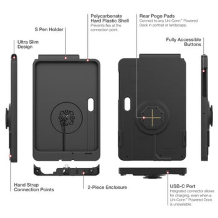 RAM MOUNT Funda protectora RAM Mounts IntelliSkin Thin-Case para Samsung Tab Active5 Pro y 4 Pro - Almohadillas Pogo traseras - Tecnología GDS