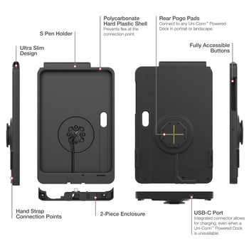 RAM MOUNT Housse de protection RAM Mounts IntelliSkin Thin-Case pour Samsung Tab Active5 Pro &, 4 Pro - Pogo Pins arrière - Technologie GDS