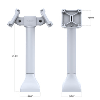 RAM MOUNT RAM Mounts 14' Pedestal Mount with Dual 75 mm VESA Adapters, 180° tilt range, light gray
