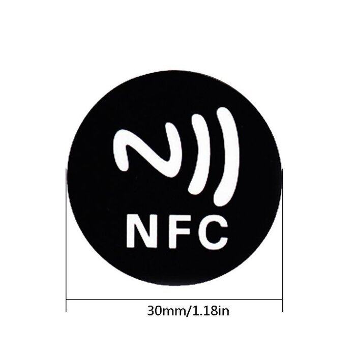 RISolutions NFC Ntag213 Tag NTAG 213 Metallic Label Badge Black paster, 1 g, Application: Check in