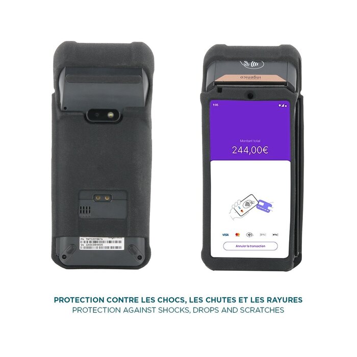 MOBILIS Funda protectora de silicona Mobilis para terminal Ingenico DX 8000 en color negro