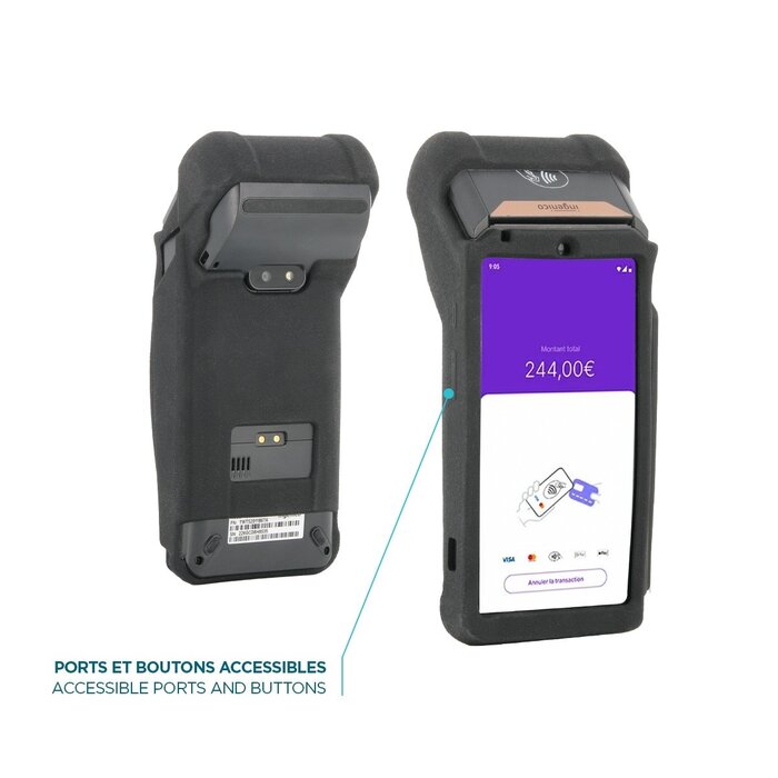 MOBILIS Funda protectora de silicona Mobilis para terminal Ingenico DX 8000 en color negro