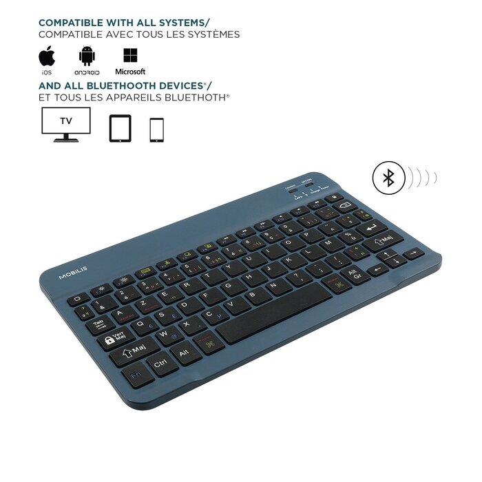 MOBILIS Mobilis Universeel Frans Bluetooth Toetsenbord - Blauw