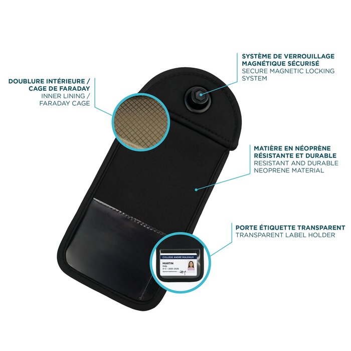 MOBILIS Mobilis pochette anti-ondes verrouillable pour smartphones jusqu'à 7''