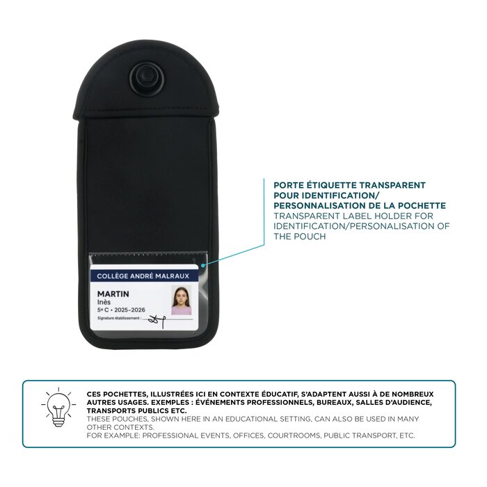 MOBILIS Mobilis pochette anti-ondes verrouillable pour smartphones jusqu'à 7''
