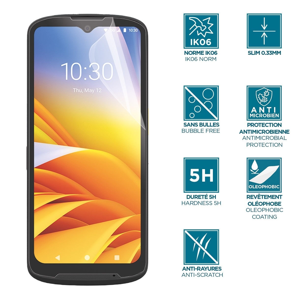 MOBILIS MOBILIS transparenter, unzerbrechlicher Anti-Schock Displayschutz IK06 für Zebra TC15