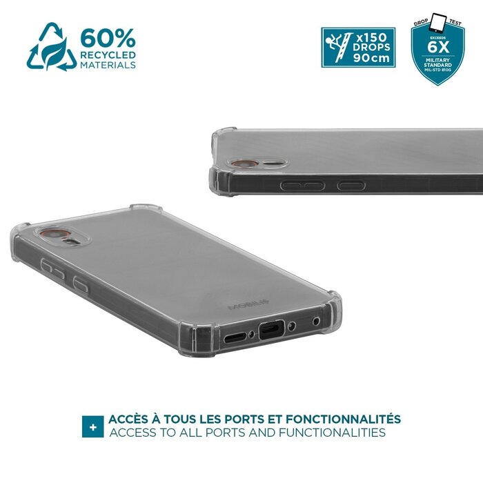 MOBILIS R Series Protective Case for Galaxy XCover 7 with Reinforced Corners - Transparent