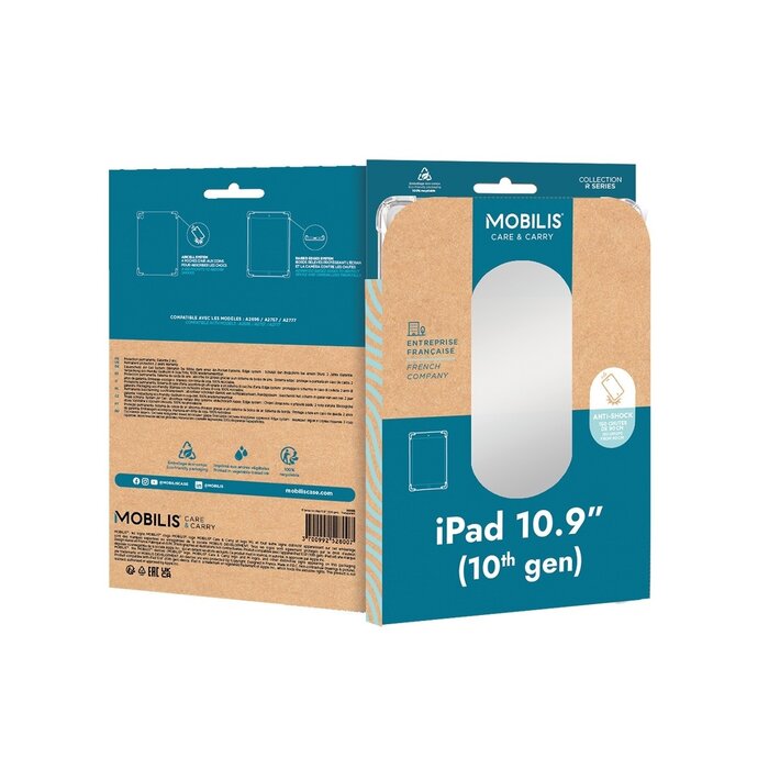 MOBILIS Funda protectora R Series para iPad 10.9'' (10ª generación) con esquinas reforzadas - Transparente