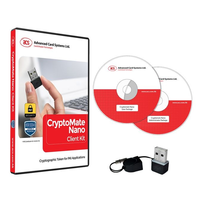 ACS Kit Client CryptoMate Nano CK ACS modèle EVK-ACOS5T pour gestion sécurisée des certificats numériques