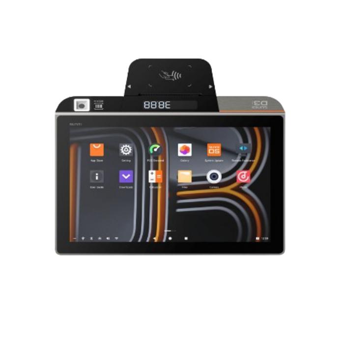 SUNMI Terminale POS SUNMI D3 MINI GMS-EDLA-EL A13 10.1" con 3GB RAM, 32GB storage e fotocamera frontale 1MP