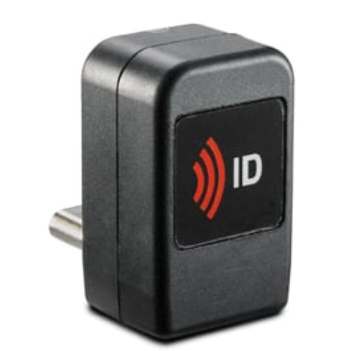 Black Vertical USB-C RF IDEAS WAVE ID Nano Keystroke 13.56MHz Reader with iCLASS SE & Seos MPN RDR-70U1BKU