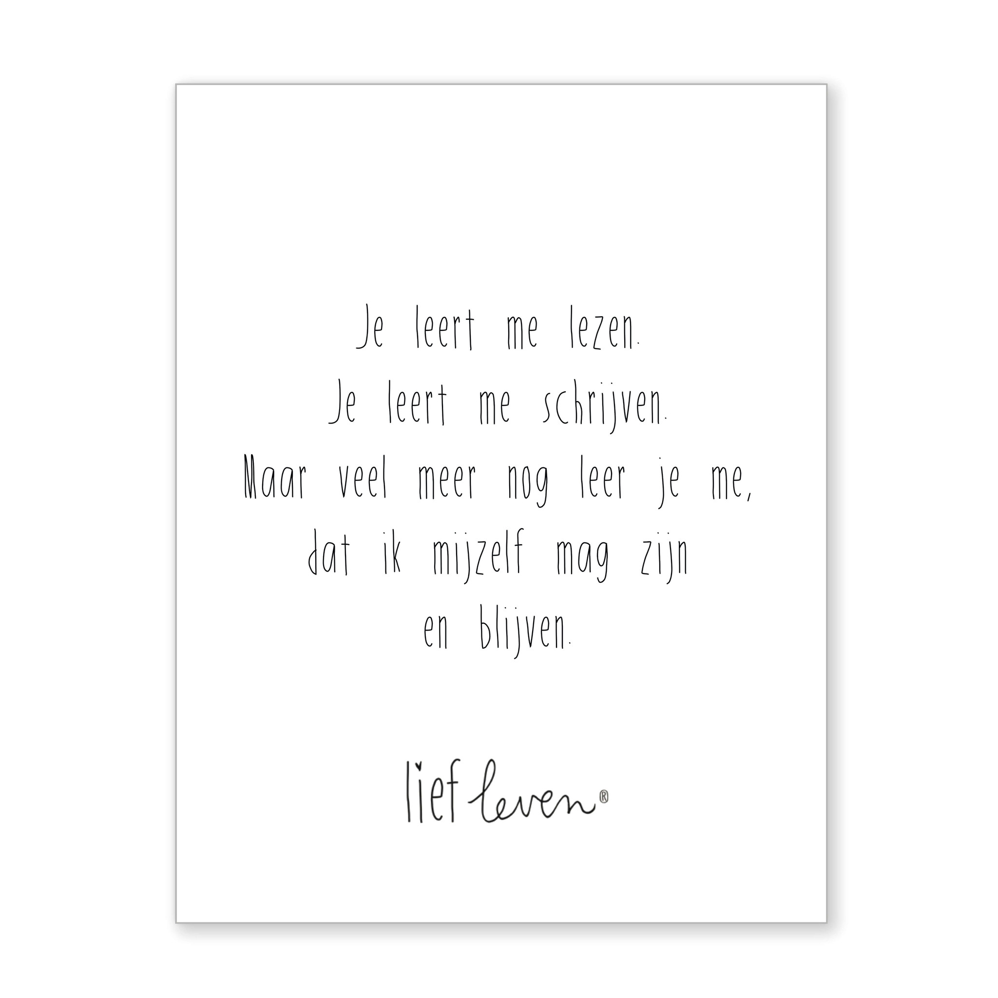 Mini poster • Je leert me lezen