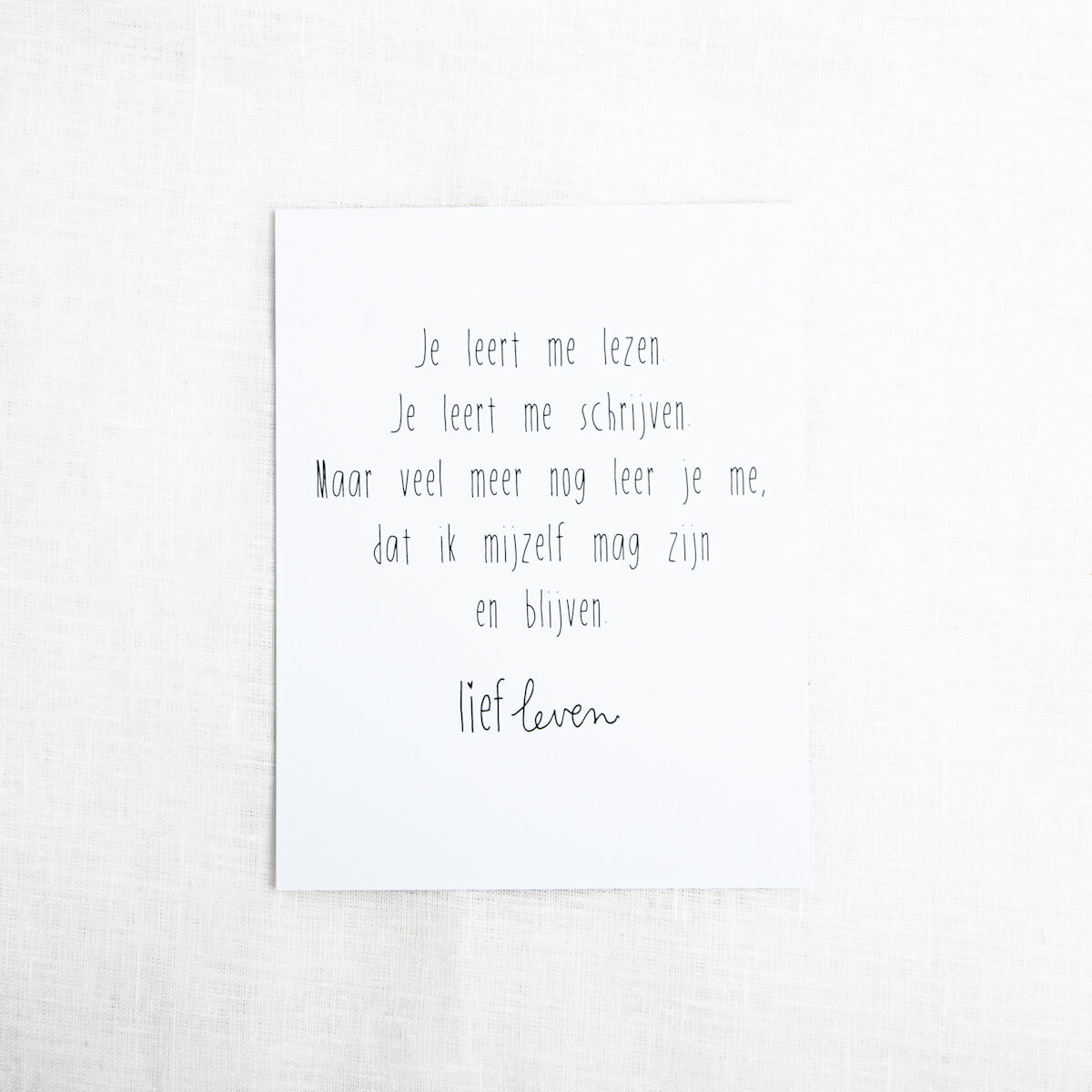 Mini poster • Je leert me lezen