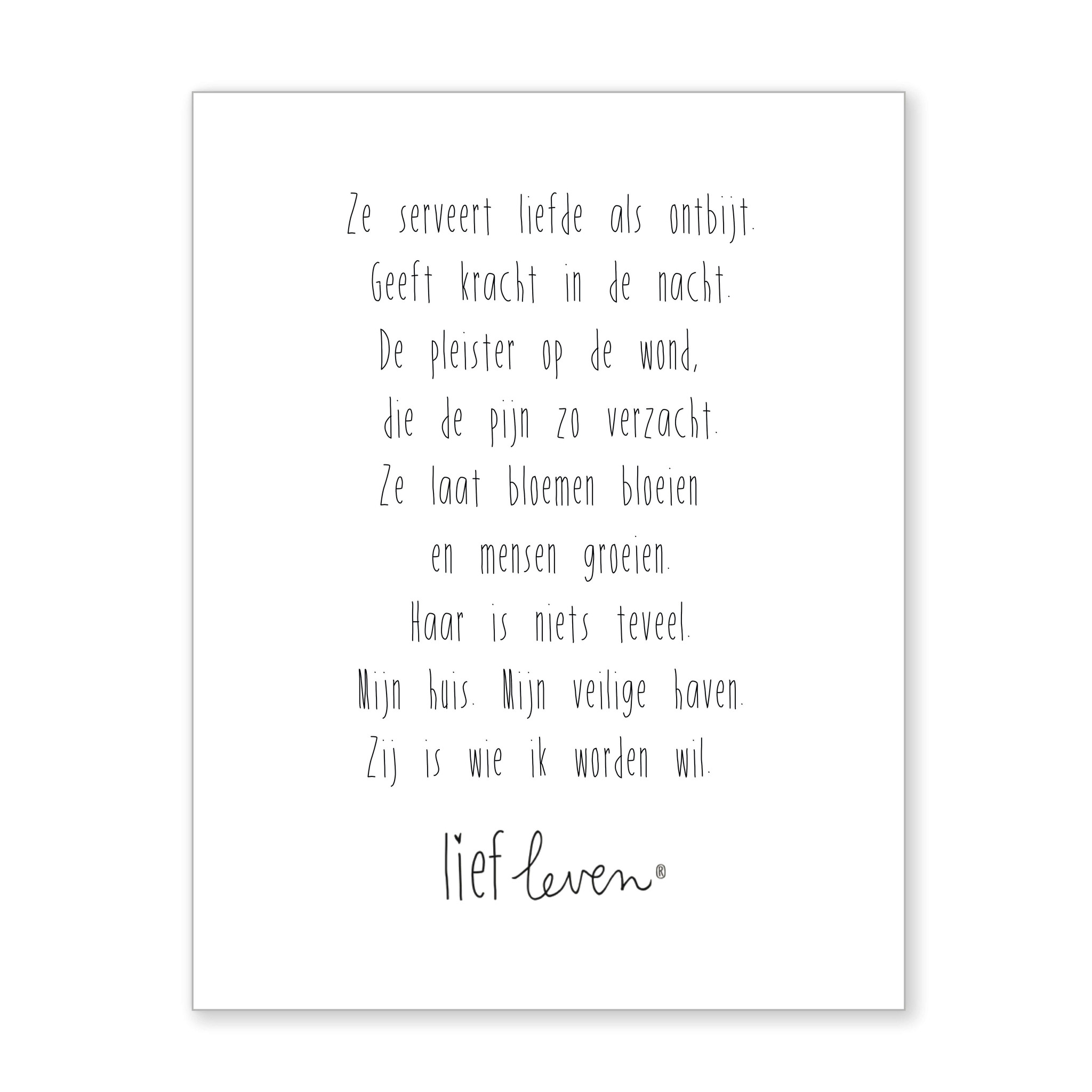 Mini poster • Voor mama ze serveert liefde