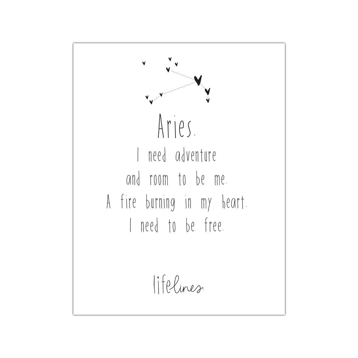 Mini Poster • sterrenbeeld Aries - Engels