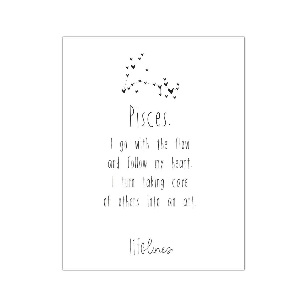 Mini Poster • sterrenbeeld Pisces - Engels