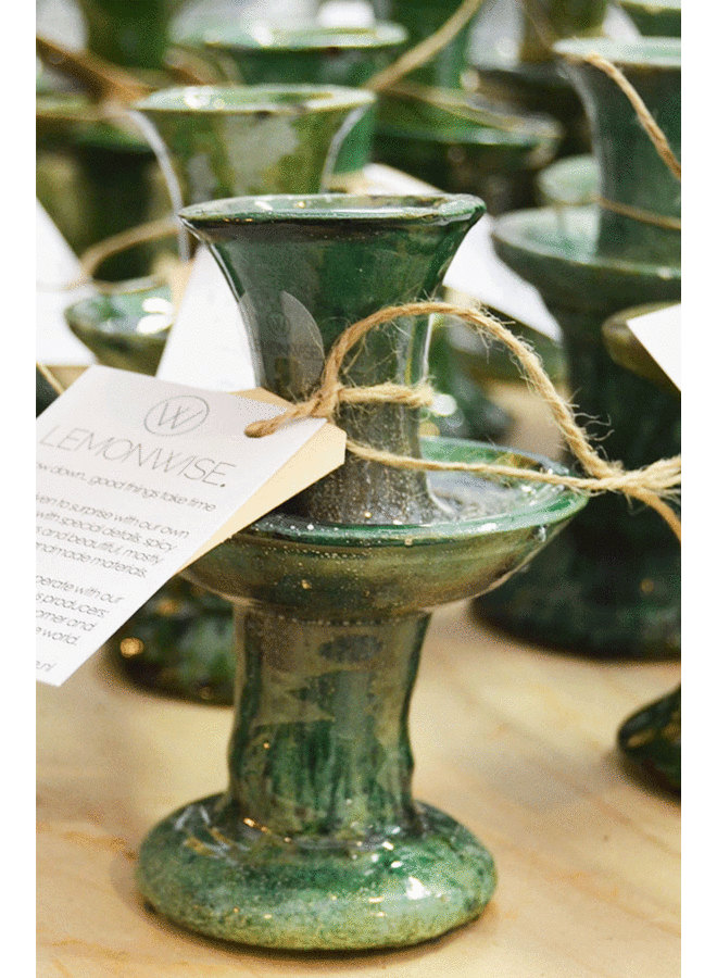 Gorgeous green/ yellow candle holder