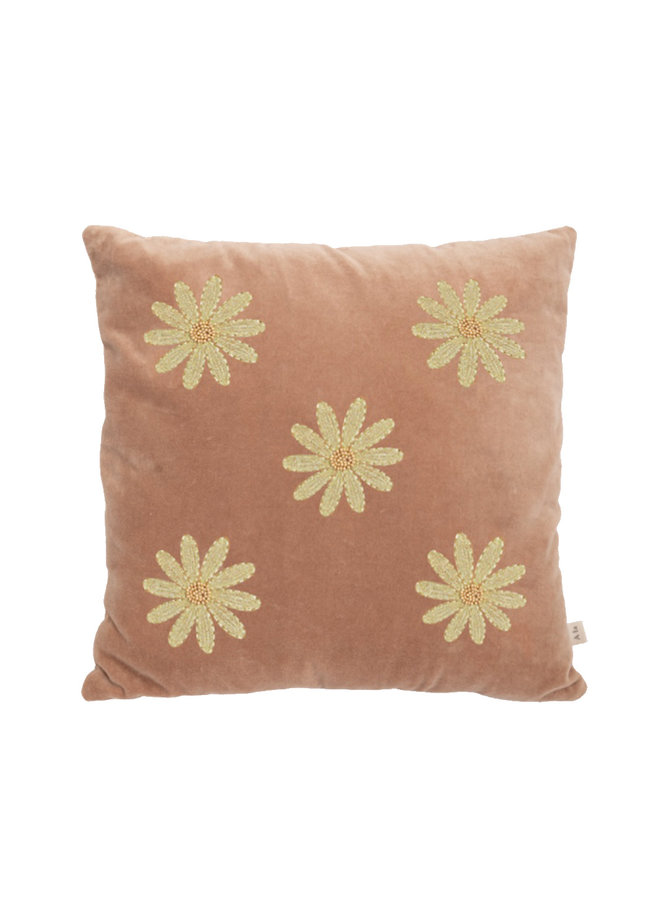 Velvet cushion five daisies - A la Collection