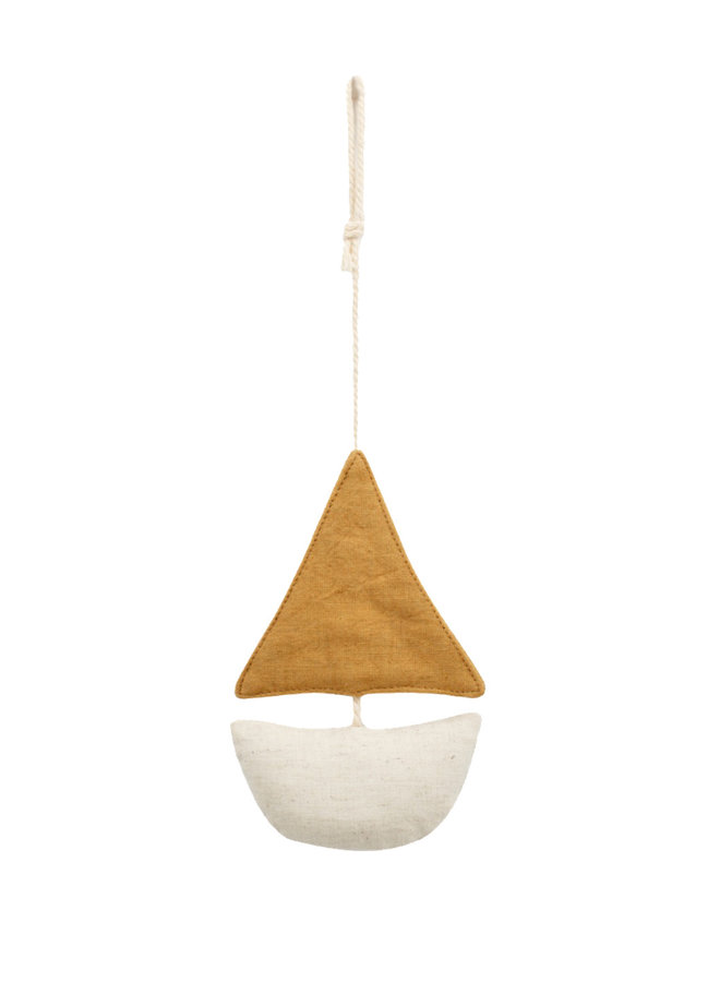 Linen Sailboat Hanger - Mustard - a La Collection
