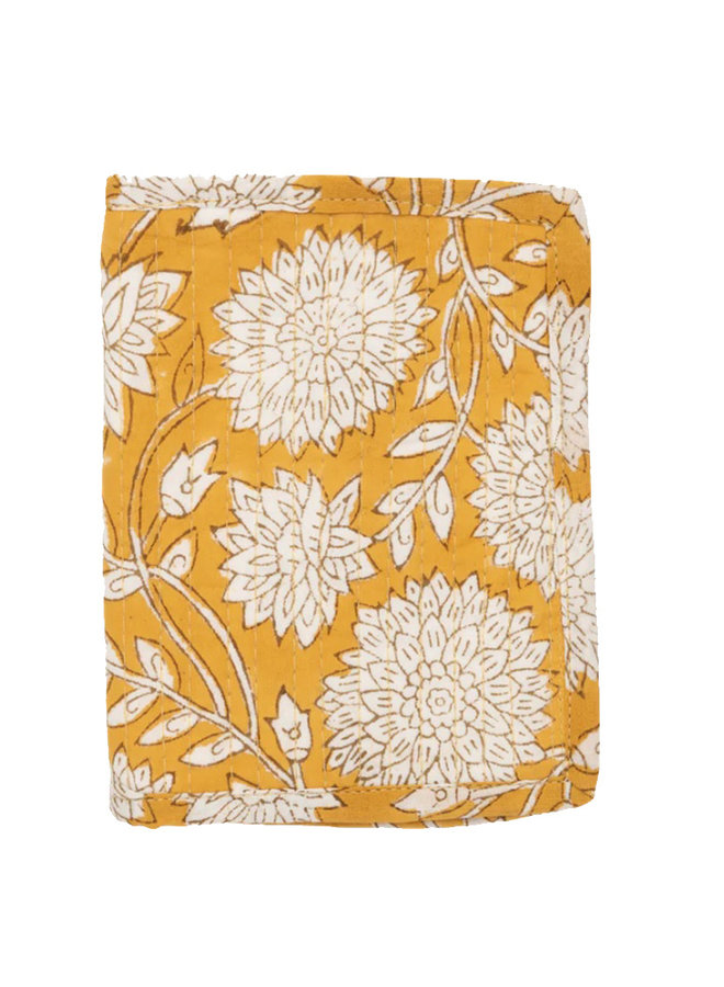 Passport cover blockprint mustard