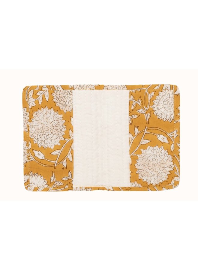 Passport cover blockprint mustard