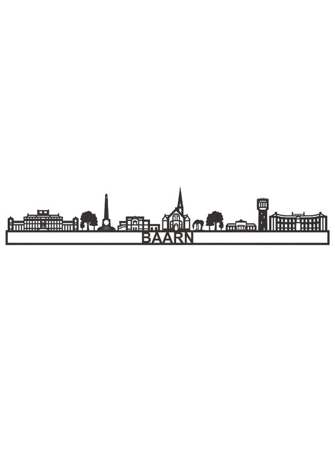 Skyline met tekst Baarn 90 cm. - Zwart