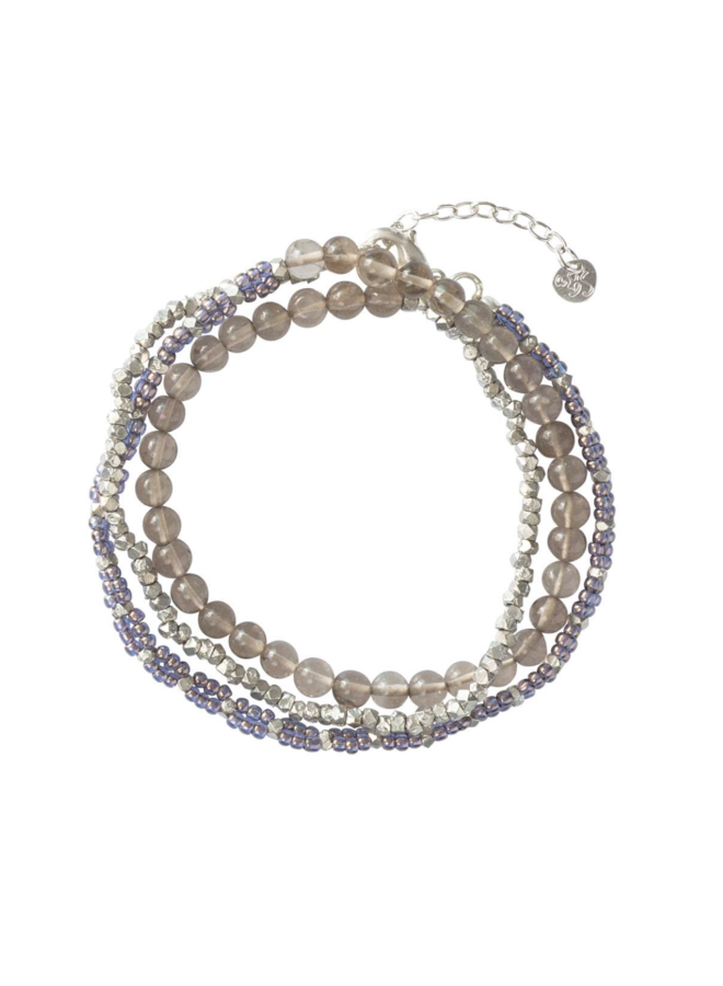 Loving Smokey Quartz Silver Bracelet