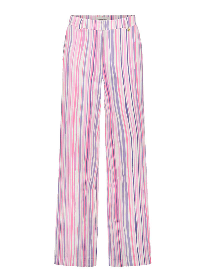 City Wide Stripe Trousers Cream White/Pink Can Mirador Stripe - SALE