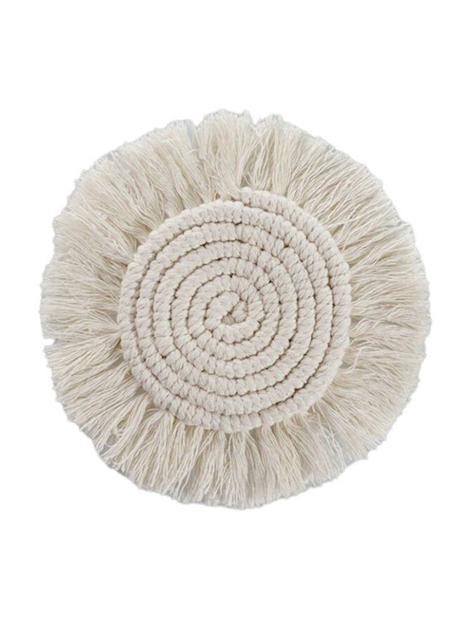 The Macrame Coaster - White