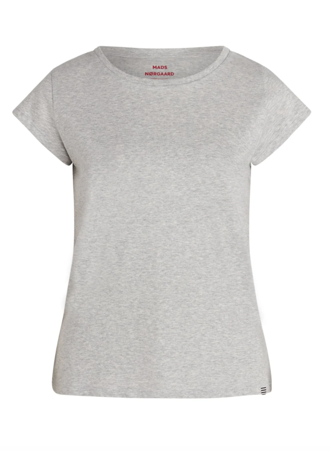 Organic Jersey Teasy Tee  - Light Grey Melange