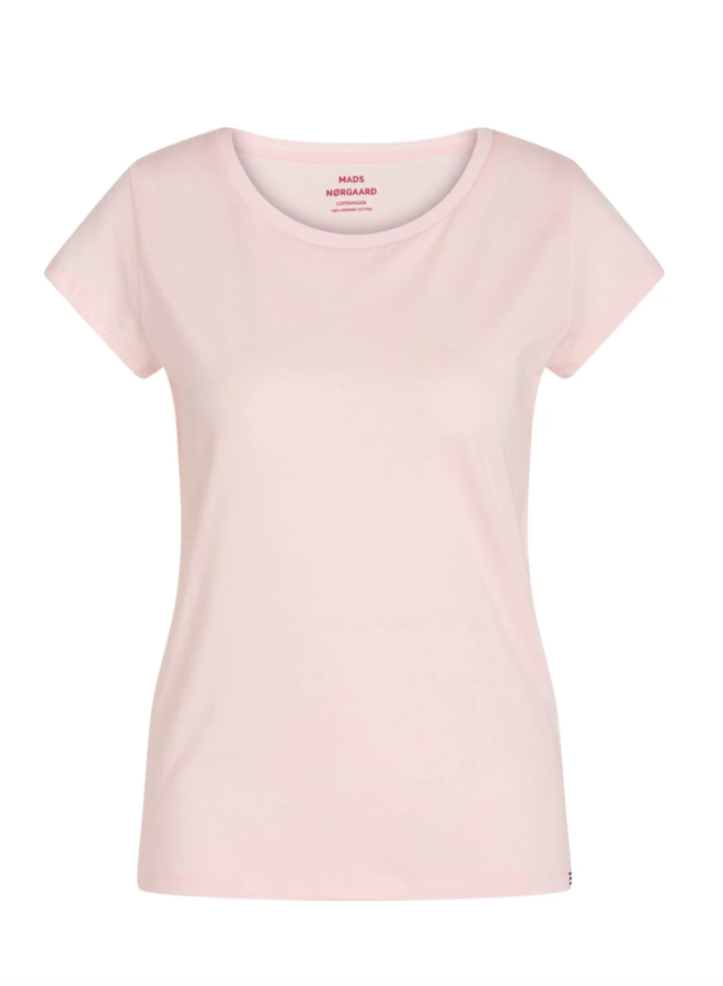 Organic Jersey Stripe Teasy Tee  - Blushing Bride/ Brilliant White