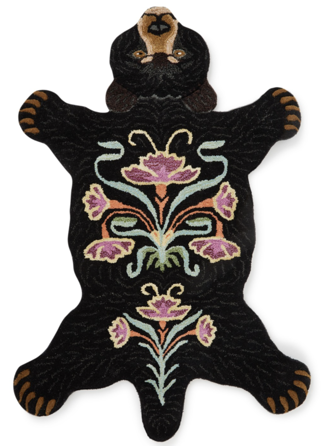 Blooming Black Bear Rug Large - Doing Goods