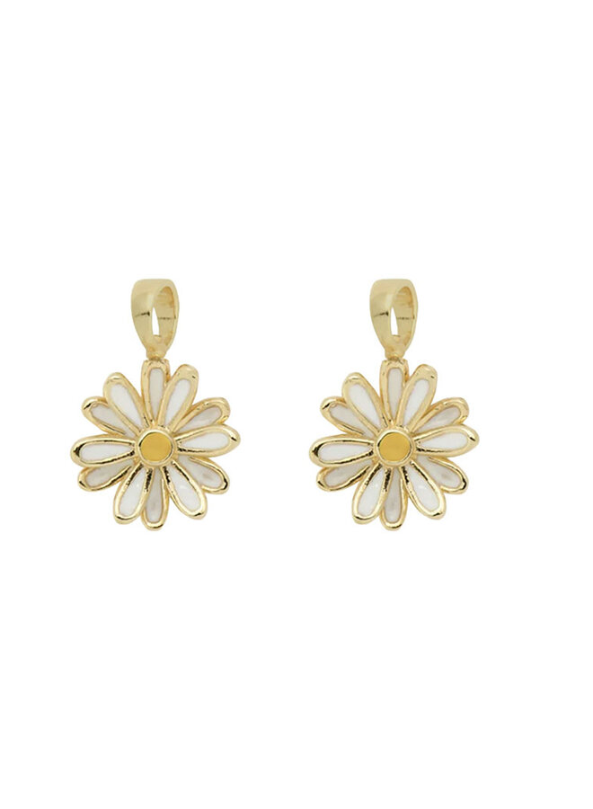 Daisy Earring Charm Silver Goldplated - set