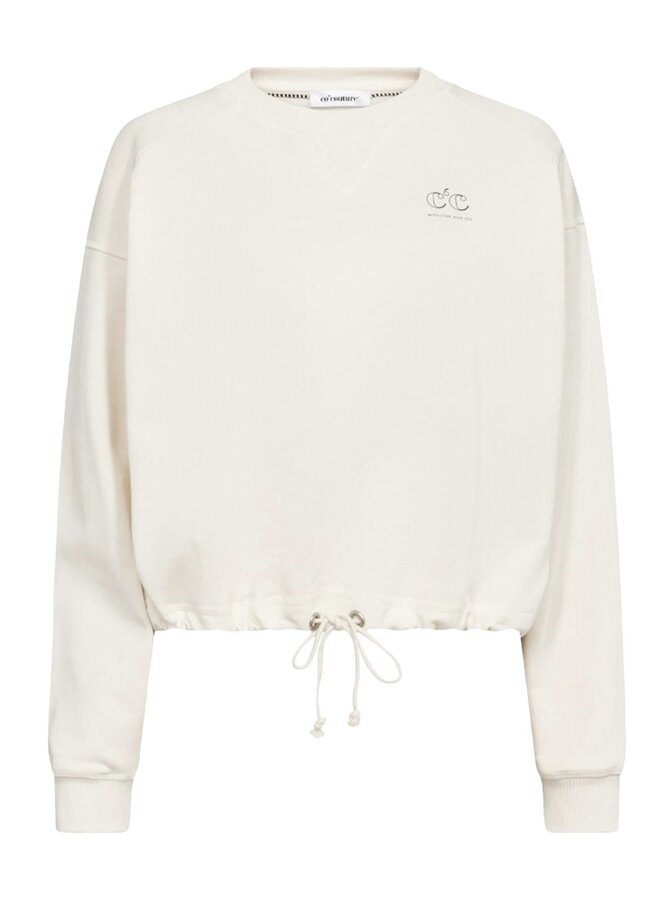 CleanCC Crop Tie Sweat, Off White,  Co'Couture