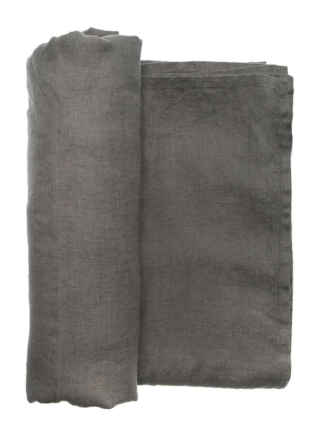 Dark Grey Linen TableCloth 150 x 250 cm.