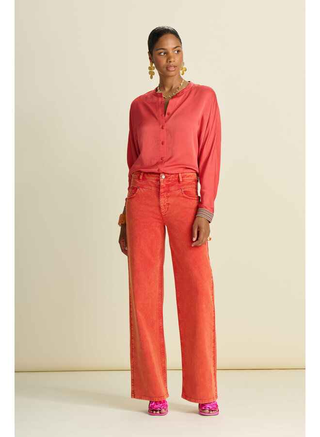 Jeans - Wide Leg Baked Red - Pom Amsterdam