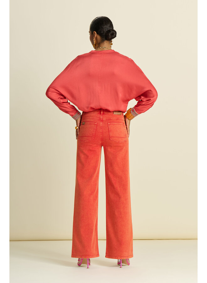 Jeans - Wide Leg Baked Red - Pom Amsterdam