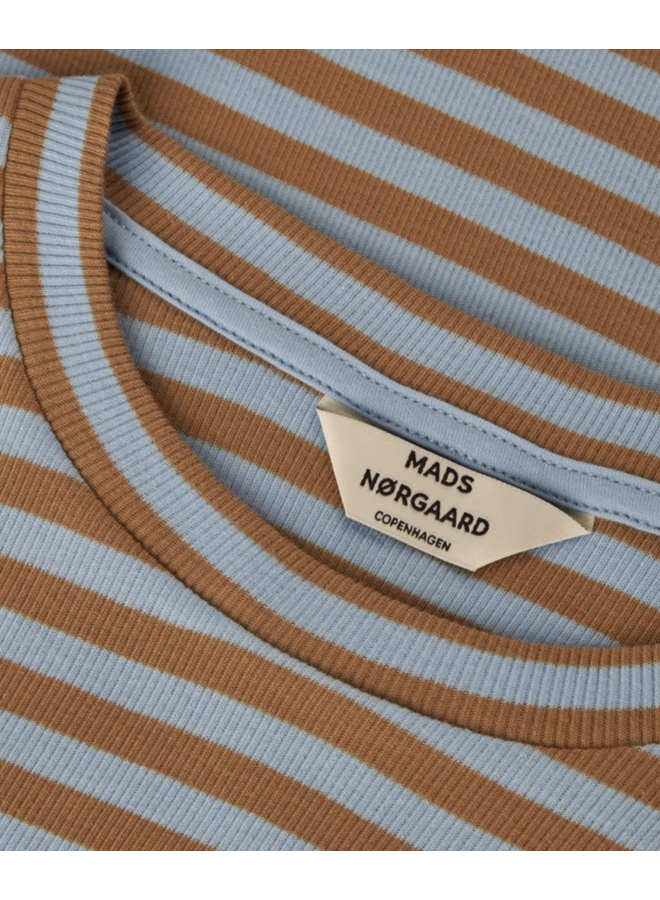 2x2 Cotton Stripe Tuba Tee - Stripe/ Powder Blue - Mads Norgaard