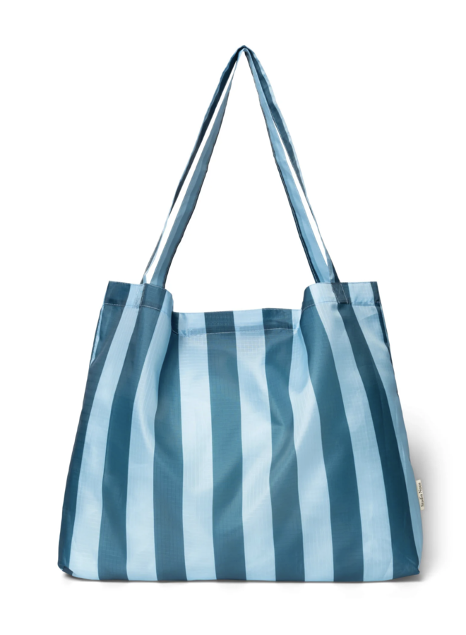 Sky/ Atlantic Striped Grocery Bag - Studio Noos