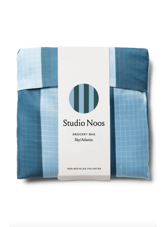 Sky/ Atlantic Striped Grocery Bag - Studio Noos