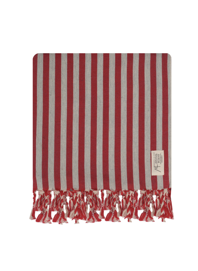 Towel - Striped Red - Mizar & Alcor