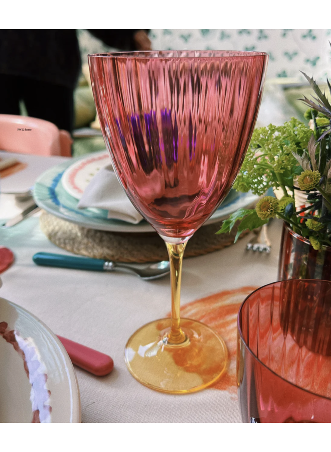 Jazzy Pink Wine Glass - Anna+Nina