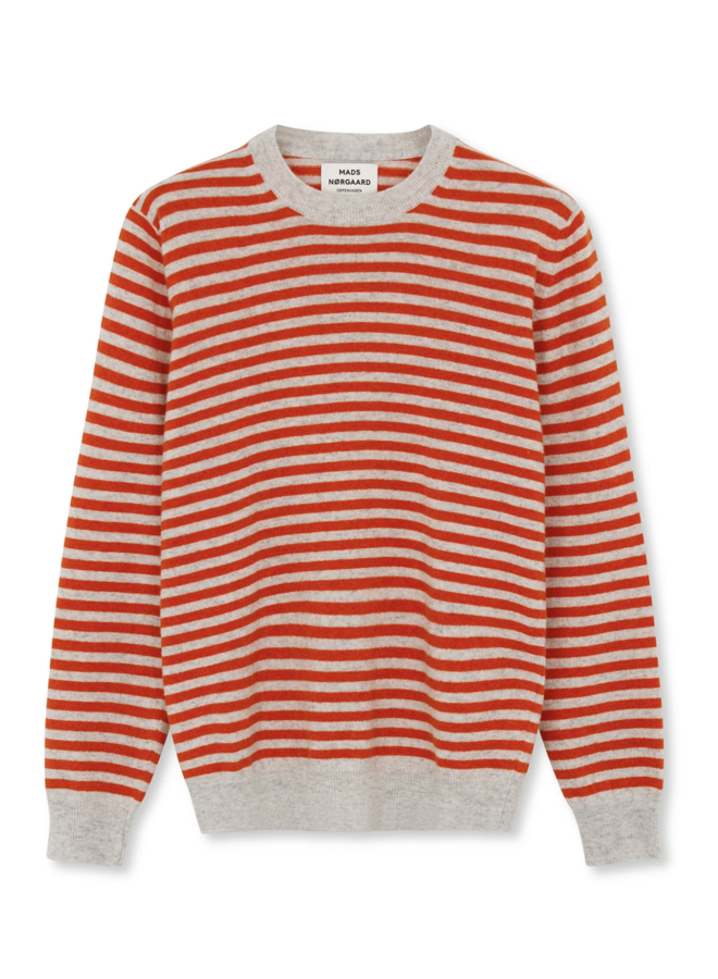 Eco Wool Stripe Kasey Sweater - Puffin's Bill/ Bright Grey Mads Norgaard